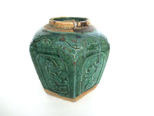 UpperDutch:Ginger Jar,Green Glazed Ginger Jar, Collectible pottery.