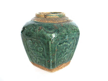 UpperDutch:Ginger Jar,Green Glazed Ginger Jar, Collectible pottery.