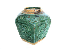 UpperDutch:Ginger Jar,Green Glazed Ginger Jar, Collectible pottery.