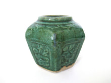 UpperDutch:Ginger Jar,Green Glazed Ginger Jar, Collectible pottery.
