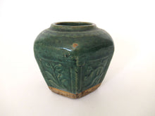 UpperDutch:Ginger Jar,Vintage Glazed Ginger Jar, Collectible green pottery.