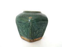 UpperDutch:Ginger Jar,Vintage Glazed Ginger Jar, Collectible green pottery.