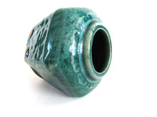 UpperDutch:,Vintage Green Glazed Ginger Jar Collectible pottery.
