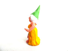 UpperDutch:,1 (ONE) Gnome figurine, Gnome after a design by Rien Poortvliet, Brb Gnome dancing, Lisa the Gnome.