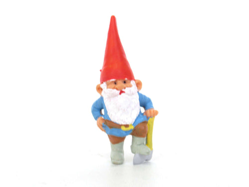 UpperDutch:,1 (ONE) Gnome figurine, Gnome after a design by Rien Poortvliet, Brb Gnome, David the Gnome, miniature gnome with ax. Lumberjack