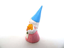 UpperDutch:,1 (ONE) Gnome figurine, Gnome after a design by Rien Poortvliet, Brb Gnome, Gnome with flowers.