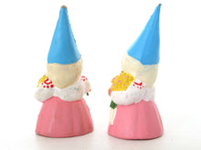 UpperDutch:,1 (ONE) Gnome figurine, Gnome after a design by Rien Poortvliet, Brb Gnome, Gnome with flowers.