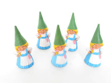 UpperDutch:,1 (ONE) Gnome figurine, Gnome after a design by Rien Poortvliet, Brb Gnome, Lisa the Gnome. Blue dress.