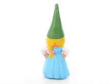 UpperDutch:,1 (ONE) Gnome figurine, Gnome after a design by Rien Poortvliet, Brb Gnome, Lisa the Gnome. Blue dress.