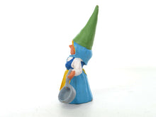 UpperDutch:,1 (ONE) Gnome figurine in Blue dress after a design by Rien Poortvliet, Brb Gnome cooking, Lisa the Gnome with cooking pan.