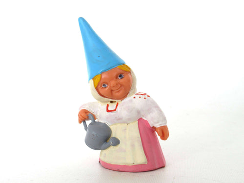UpperDutch:,1 (ONE) Gnome figurine with watering can, Gnome after a design by Rien Poortvliet, Brb Gnome, Lisa the Gnome. Watering plants.
