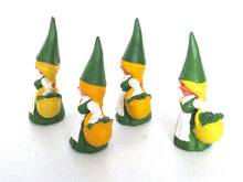 UpperDutch:,1 (ONE) Green dress Gnome figurine with Basket, Gnome after a design by Rien Poortvliet, Brb Gnome, Lisa the Gnome.