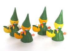UpperDutch:,1 (ONE) Green dress Gnome figurine with Basket, Gnome after a design by Rien Poortvliet, Brb Gnome, Lisa the Gnome.