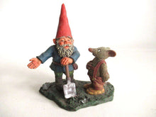 UpperDutch:,'Al with Mouse' Gnome with shovel and mouse figurine. Part of the 2001 Classic Gnomes series designed by Rien Poortvliet