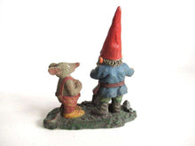 UpperDutch:,'Al with Mouse' Gnome with shovel and mouse figurine. Part of the 2001 Classic Gnomes series designed by Rien Poortvliet