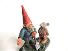 UpperDutch:,'Al with Mouse' Gnome with shovel and mouse figurine. Part of the 2001 Classic Gnomes series designed by Rien Poortvliet