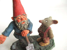UpperDutch:,'Al with Mouse' Gnome with shovel and mouse figurine. Part of the 2001 Classic Gnomes series designed by Rien Poortvliet