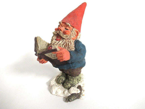 UpperDutch:Gnome,'Arthur' Reading, singing Gnome figurine. Classic gnomes, Designed by Rien Poortvliet.