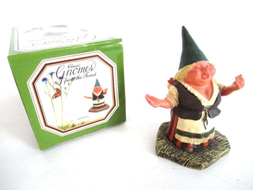 UpperDutch:Gnome,'Barbara' Singing gnome figurine after a design by Rien Poortvliet. Part of the Classic Gnomes series designed by Rien Poortvliet