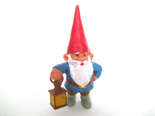 UpperDutch:Gnome,David the Gnome figurine after a design by Rien Poortvliet, Brb collectible pocket gnome gus holding a lantern,mini garden gnome.