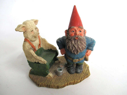 UpperDutch:Gnome,'Evert' Painting Gnome figurine. Classic gnomes series by AAAAAAA International Co. Ltd. Designed by Rien Poortvliet.