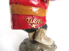 UpperDutch:Gnome,Garden Gnome, 11 INCH red Rien Poortvliet pointing Gnome figurine, Lean leaning, David the gnome, Klaus Wickl.
