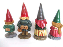 UpperDutch:Gnome,Gnome family, Original Rien Poortvliet gnome figurines. David the gnome statues, rare complete set of gnome parents and kids.