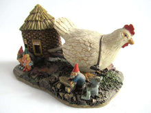 UpperDutch:Gnome,Gnome family with chicken camper figurine. 'The Sunshine Family'  Part of the 2000 Classic Gnomes Villages series designed by Rien Poortvliet