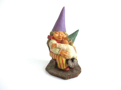 UpperDutch:Gnome,Gnome figurine 'Corrina' after a design by Rien Poortvliet, Gnome with Baby.
