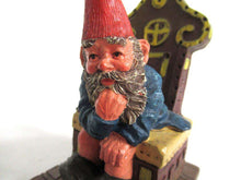 UpperDutch:,Gnome figurine 'Theodor' after a design by Rien Poortvliet. Gnome on the toilet. Dutch Classic Gnomes series. AAAAAAA International Co. Ltd.