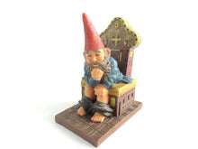 UpperDutch:Gnome,Gnome figurine 'Theodor' after a design by Rien Poortvliet. Gnome on the toilet. Dutch Classic Gnomes series. AAAAAAA International Co. Ltd.