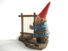 UpperDutch:Gnome,Gnome playing Harp, Classic Gnomes 'Cornelius' figurine after a design by Rien Poortvliet.