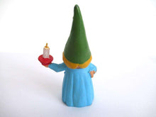 UpperDutch:Gnome,Lisa the Gnome after a design by Rien Poortvliet, Holding a candle. Blue night gown, Pajamas. BRB
