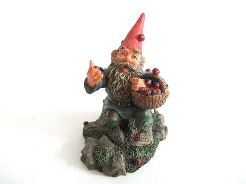 UpperDutch:,'Lucky' Gnome with Ladybugs figurine after a design by Rien Poortvliet Gnome with ladybugs. Classic gnomes