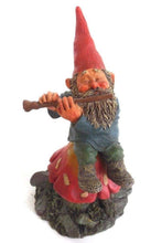 UpperDutch:Gnome,'Mo on Mushroom' after a design by Rien Poortvliet, Gnome on mushroom playing a flute. Classic Gnomes.