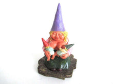 UpperDutch:Gnome,New born, Breastfeeding Gnome figurine after a design by Rien Poortvliet 'Catherine with baby's '. Twin gift