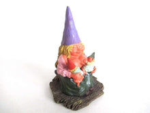 UpperDutch:Gnome,New born, Breastfeeding Gnome figurine after a design by Rien Poortvliet 'Catherine with baby's '. Twin gift