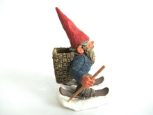 UpperDutch:,'Paul on Skites' Skiing Gnome figurine. Part of the 2001 Classic Gnomes series designed by Rien Poortvliet