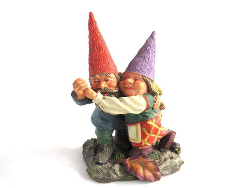UpperDutch:Gnome,Rien Poortvliet gnome Dancing Gnome couple. Classic Gnomes 'Fryda and Fred Dancing'.