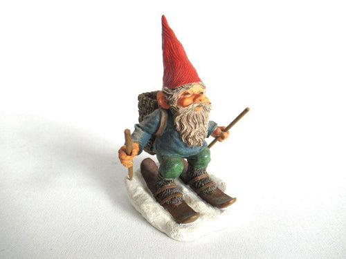 UpperDutch:Gnome,Skiing Gnome 'Paul on Skites'. Part of the 2001 Classic Gnomes series designed by Rien Poortvliet