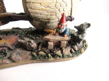 UpperDutch:,'The Sunshine Family' Gnome family with chicken camper figurine. Part of the 2000 Classic Gnomes Villages series designed by Rien Poortvliet
