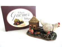 UpperDutch:Gnome,'The Sunshine Family' Gnome family with chicken camper figurine. Part of the 2000 Classic Gnomes Villages series designed by Rien Poortvliet