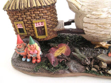 UpperDutch:Gnome,'The Sunshine Family' Gnome family with chicken camper figurine. Part of the 2000 Classic Gnomes Villages series designed by Rien Poortvliet