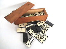 UpperDutch:,Antique Domino Set, Complete Set of 28 pieces Antique European dominoes, Ebony and Bone.