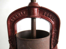 UpperDutch:Home and Decor,Antique French cast iron Oil Press, Cider, Apple, Grape, Sommet Paris, Red Kitchen decor