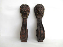 UpperDutch:,Antique Set of 2 Wooden Corbels, Carved Wood, Lion Head, Furniture, Ornament, restoration.