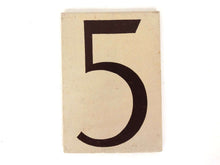 UpperDutch:Numbers,ONE Antique Five, wooden Number 5, Authentic Hand painted Number five. Room number / Table number, brown beige home number.