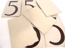UpperDutch:Numbers,ONE Antique Five, wooden Number 5, Authentic Hand painted Number five. Room number / Table number, brown beige home number.