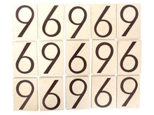 UpperDutch:Numbers,ONE Antique Six or Nine, wooden Number 6 or 9, Authentic Hand painted Number. Room number / Table number, brown old number.