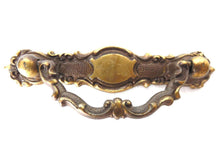 UpperDutch:Hooks and Hardware,Drawer Handle, Vintage Brass Distressed Ornate Drawer Handle, Drop pull.